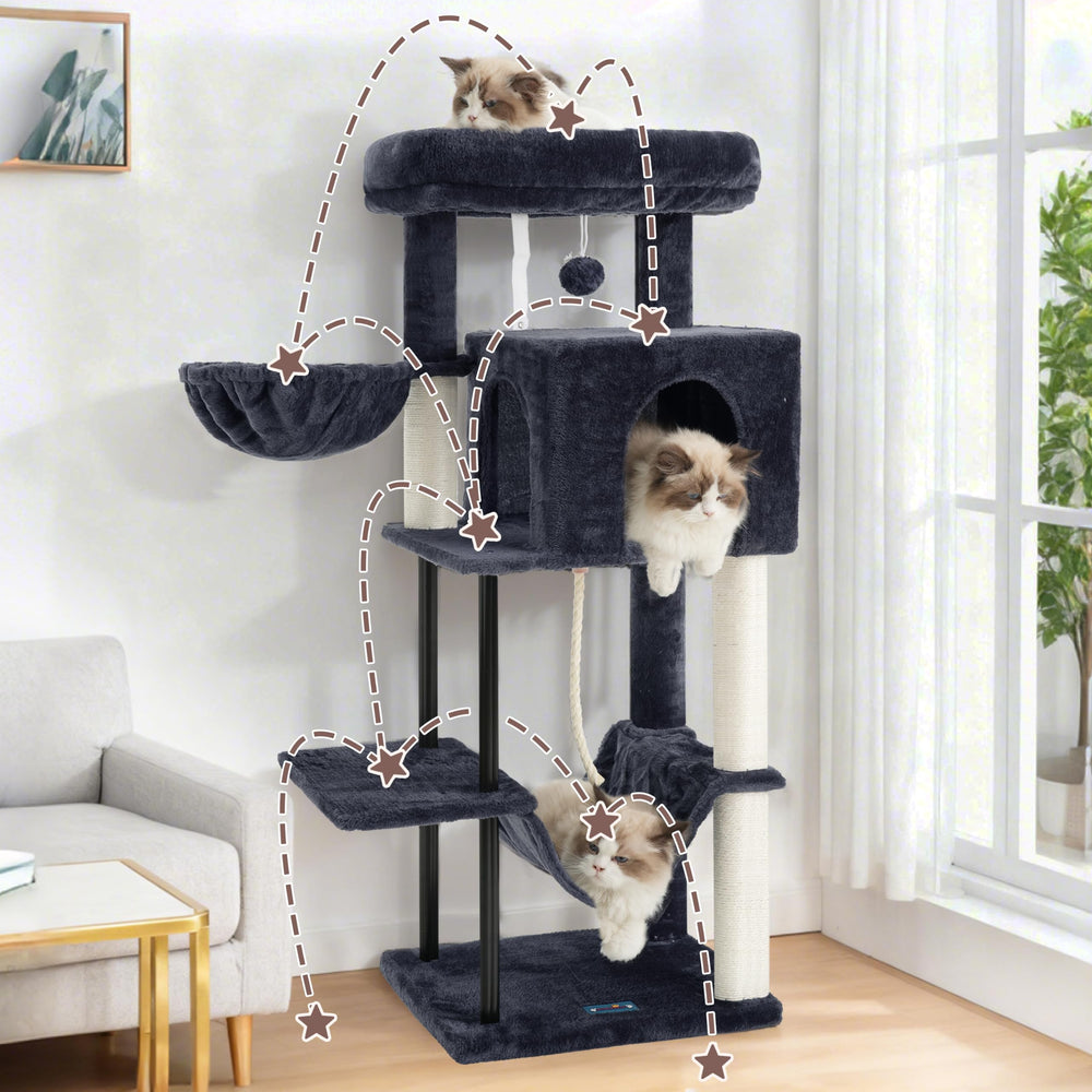 Gitelsnour cat tree anti-tip strap—improved stability for confident climbs.
