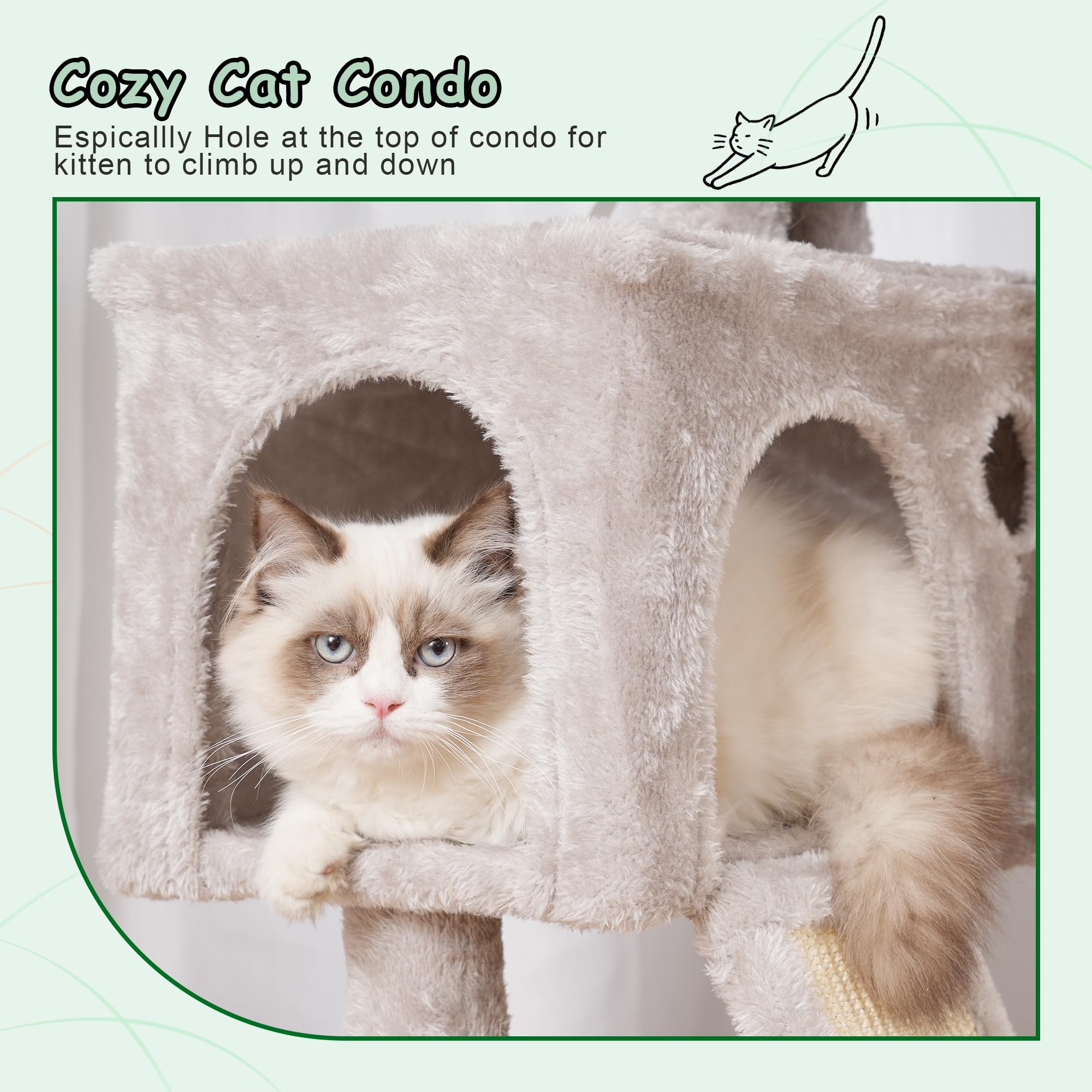 Gitelsnour cat tree anti-tipping bars improve stability.