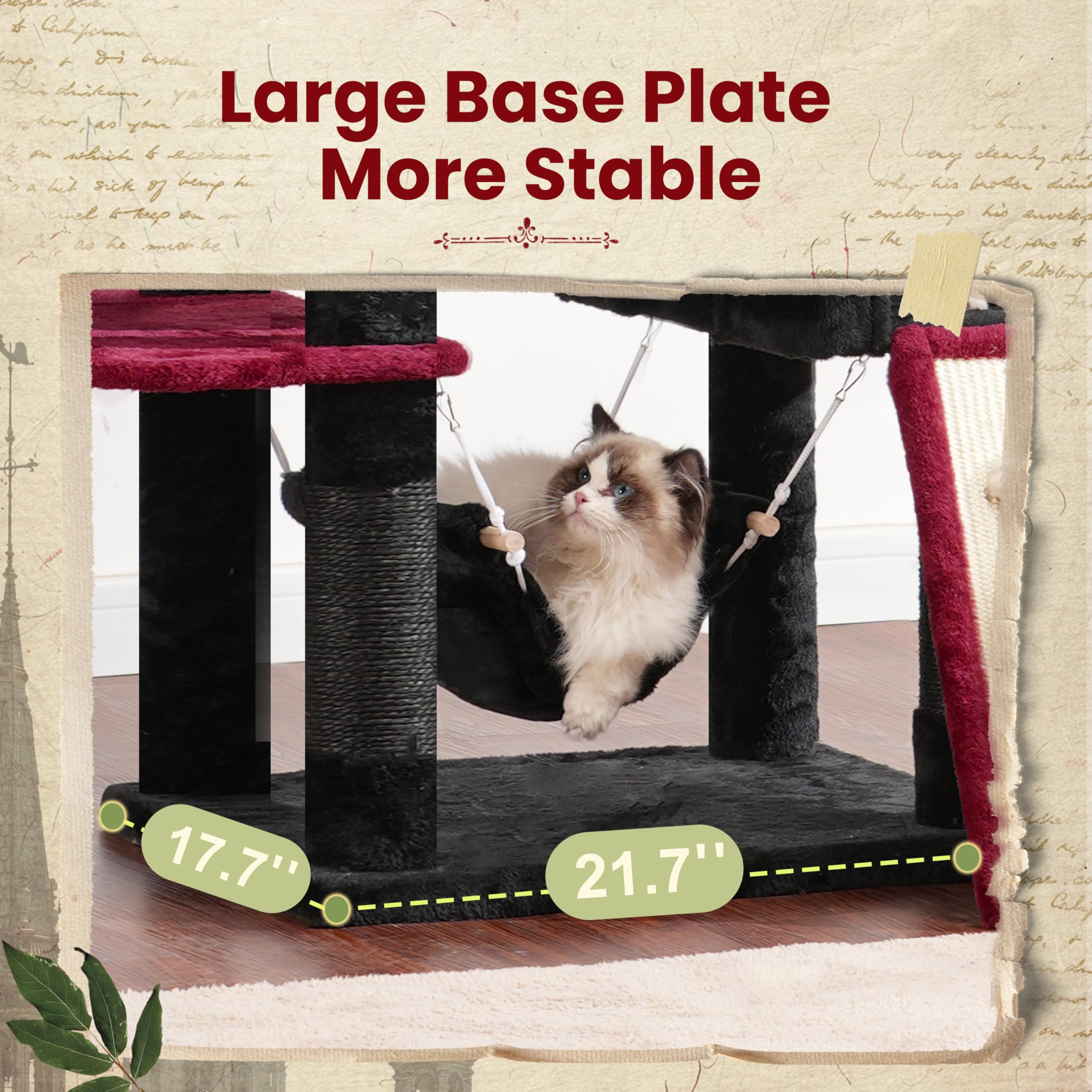Gitelsnour cat tree anti-tipping strap increases wall-secure safety.