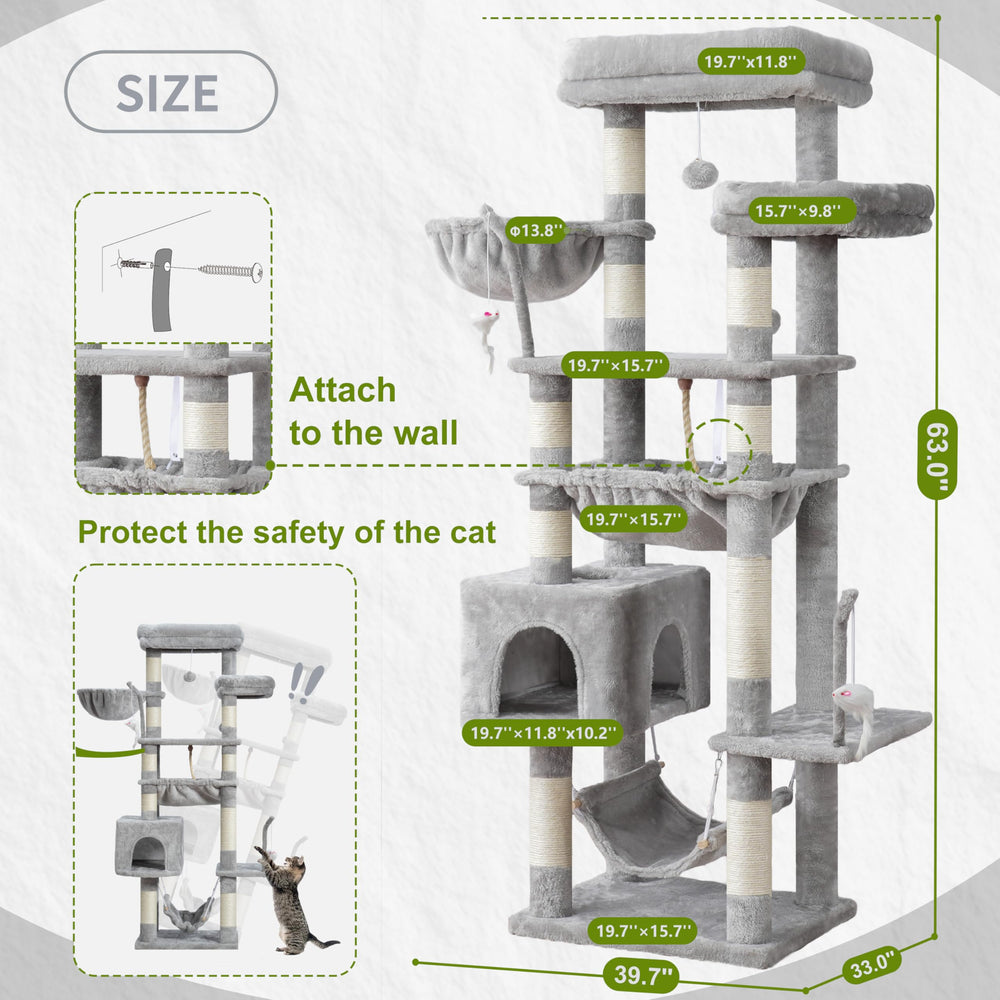 Gitelsnour cat-tree assembly anti-tip kit boosts stability.