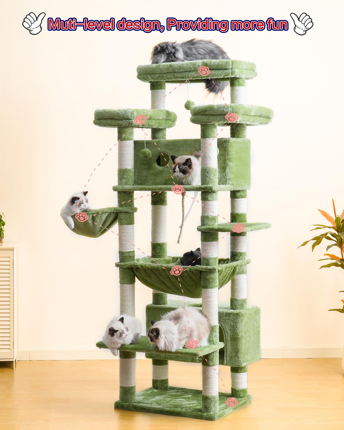 Gitelsnour cat tree anti-tip kit enables stable assembly.