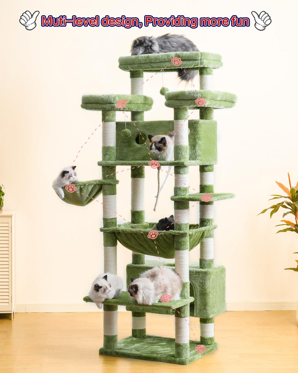Gitelsnour cat tree anti-tip kit enables stable assembly.
