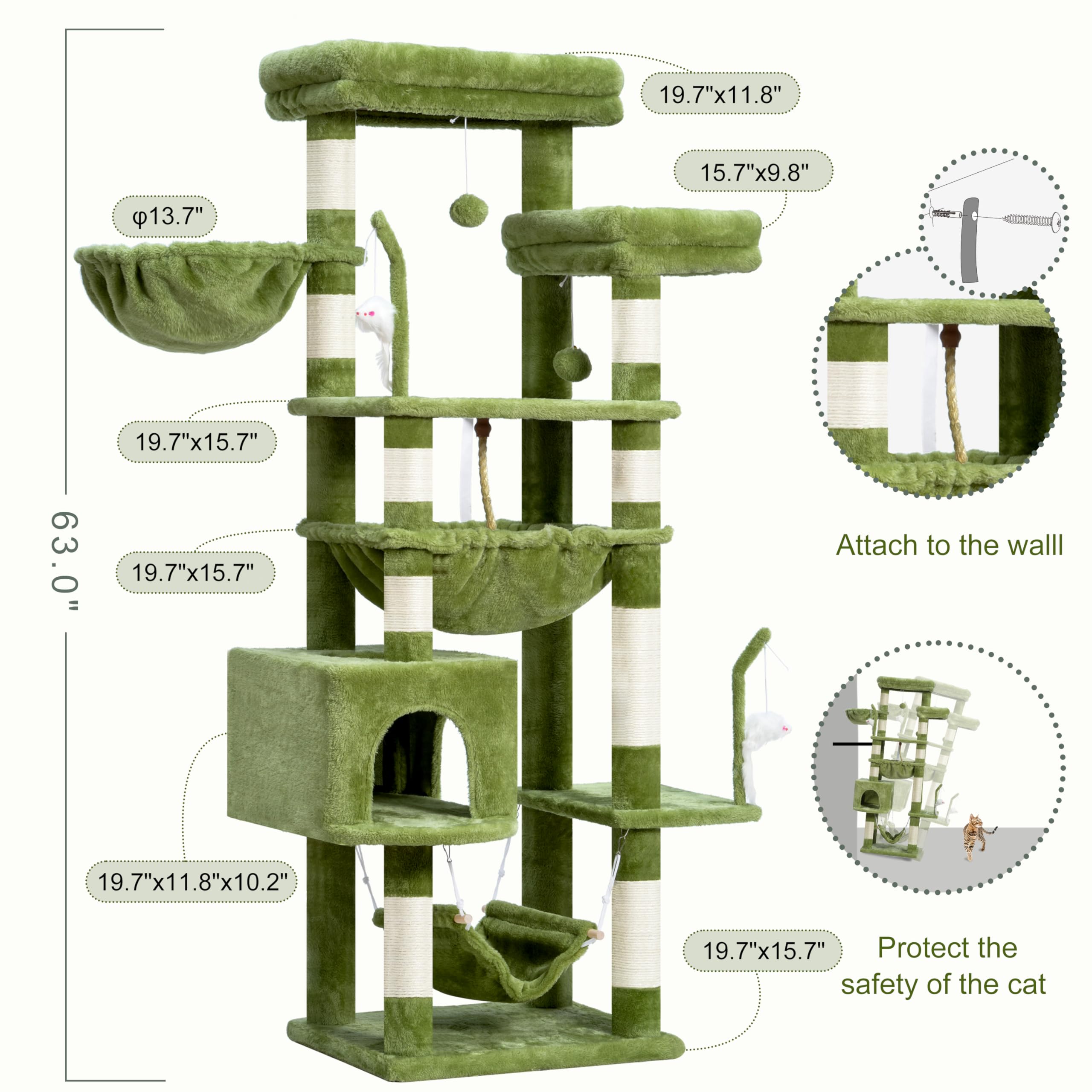 Gitelsnour cat tree with easy assembly and anti-tip kit for safe setup.