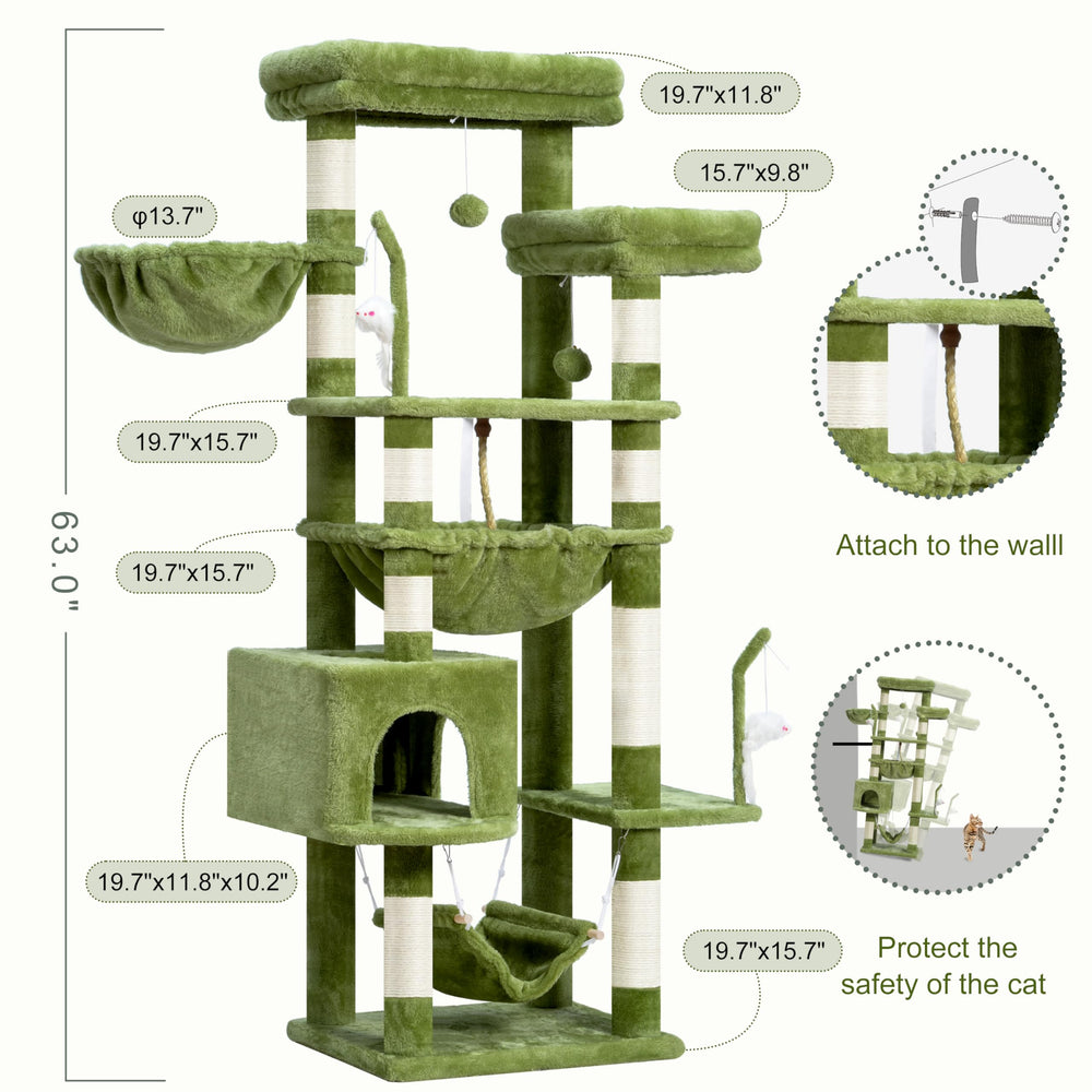 Gitelsnour cat tree with easy assembly and anti-tip kit for safe setup.