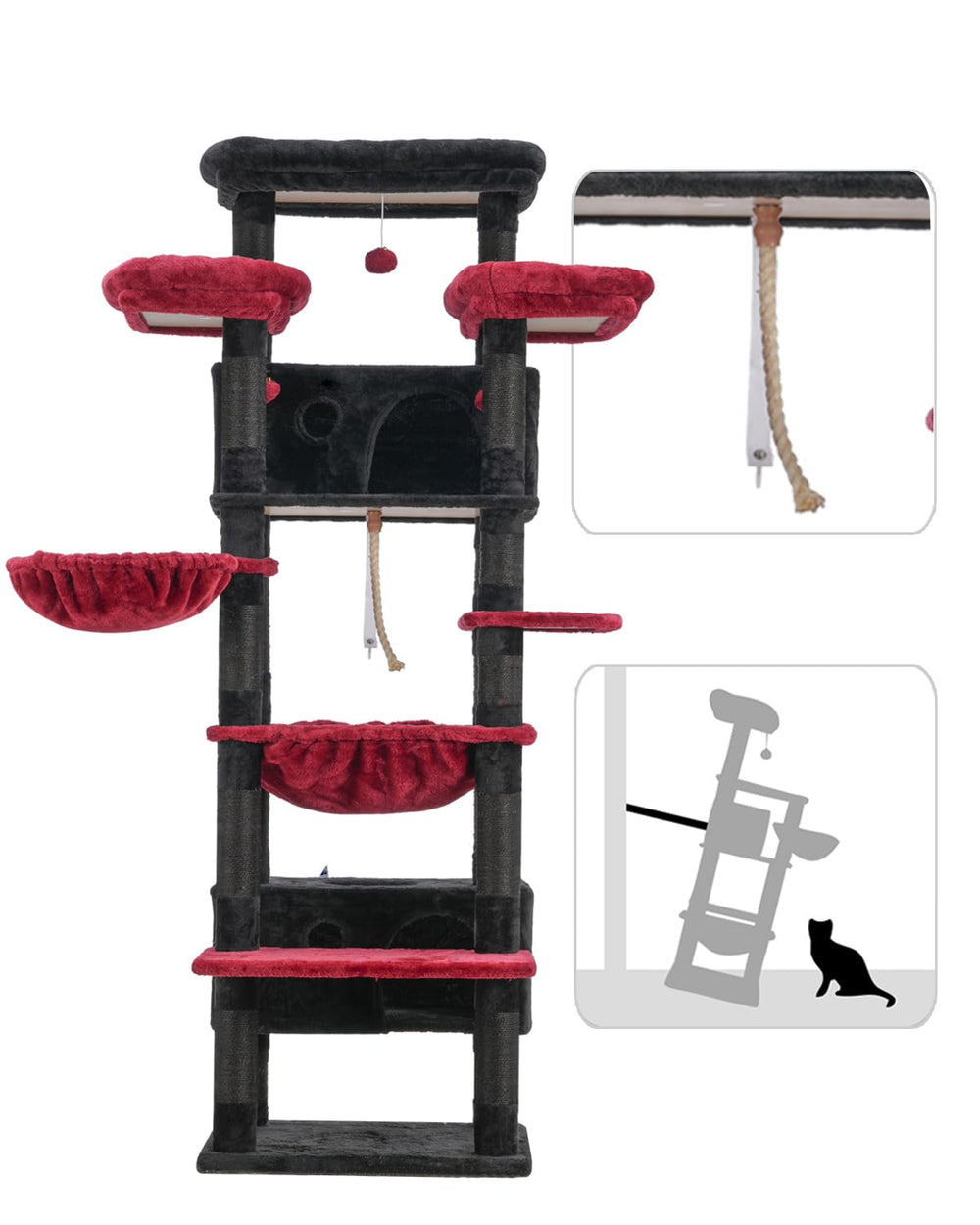 Gitelsnour cat tree assembly kit makes setup quick and stable.