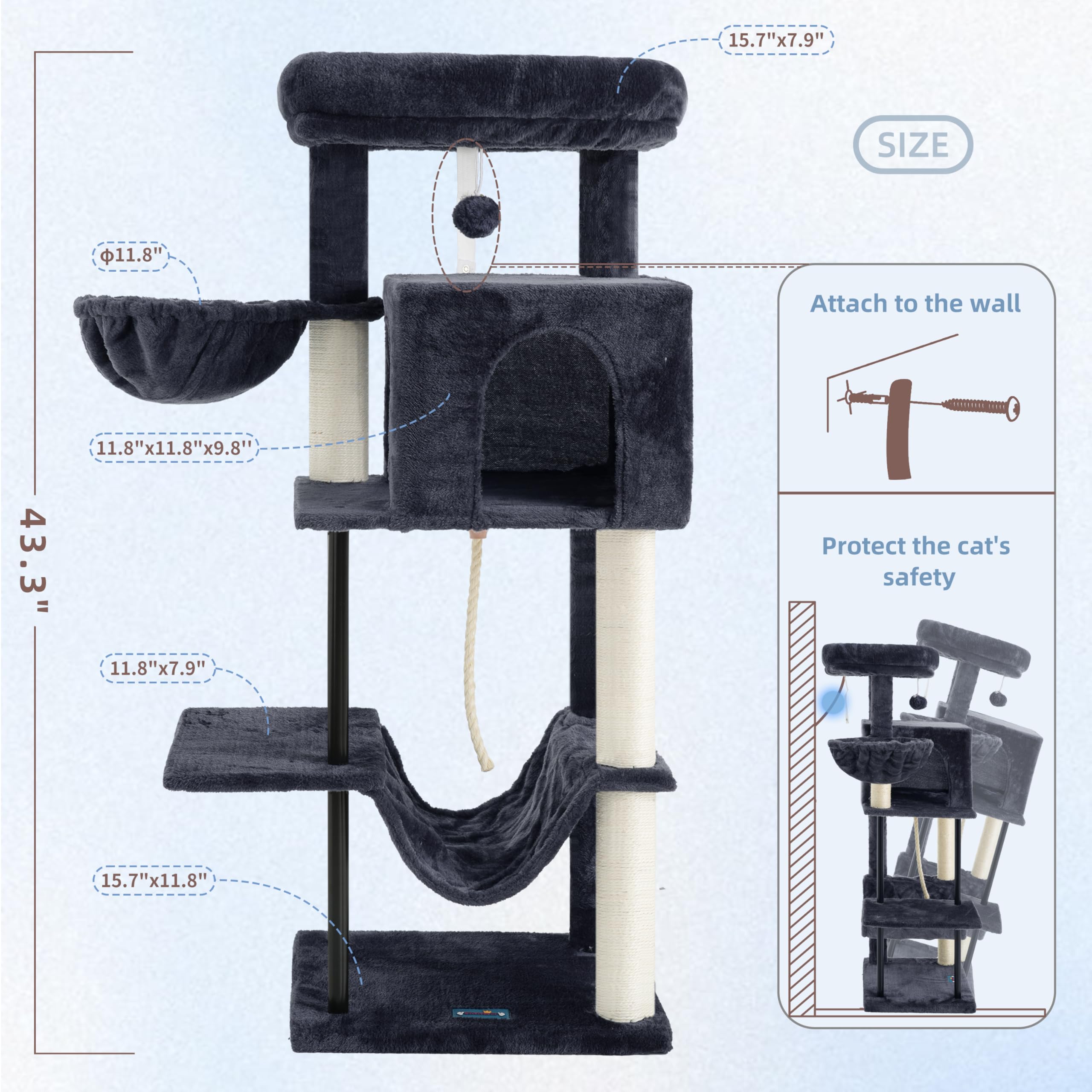 Gitelsnour cat tree assembly tools—easy setup with included hardware.