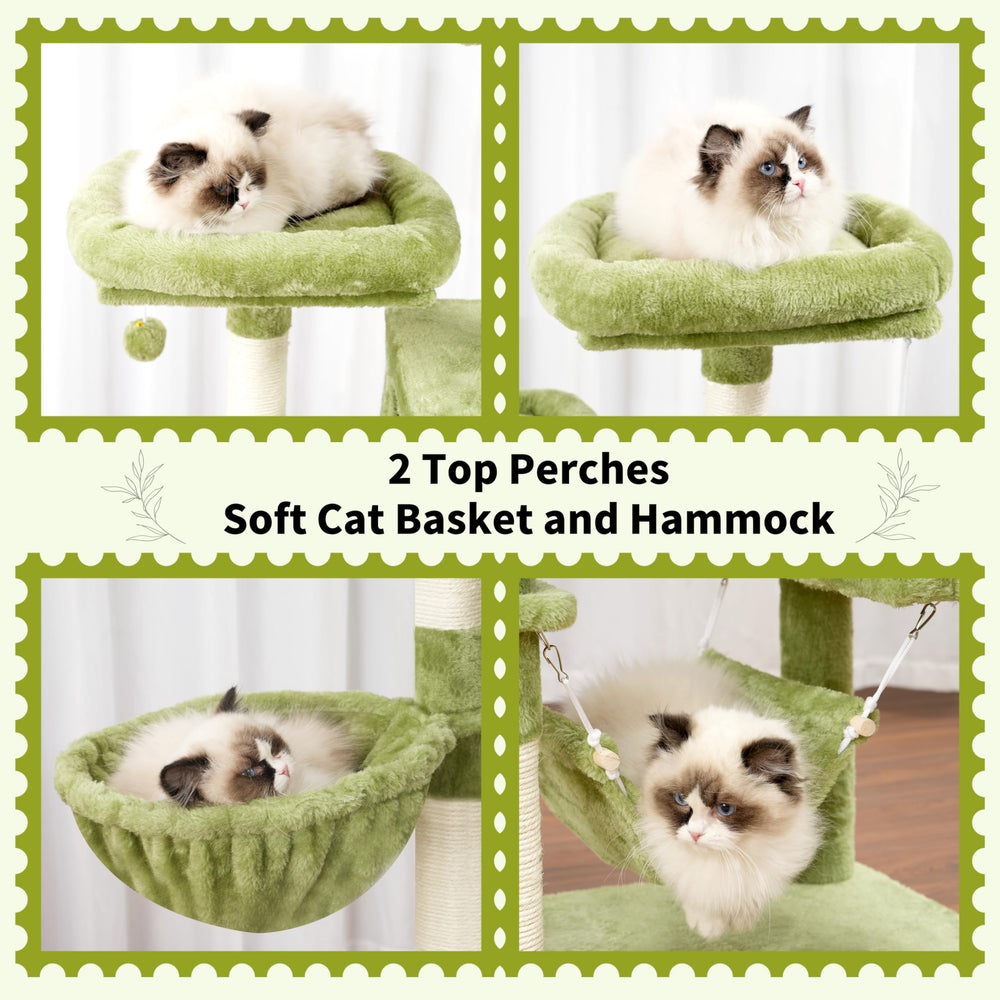 Gitelsnour cat tree deep hanging basket for lounging and resting.