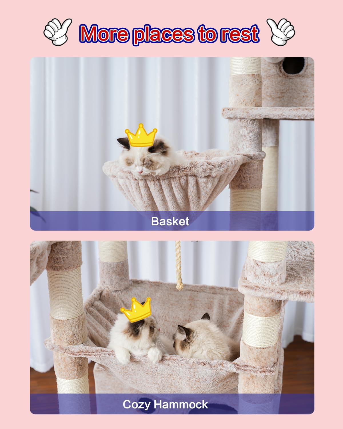 Gitelsnour cat tree hammock swings for relaxed lounging and play.