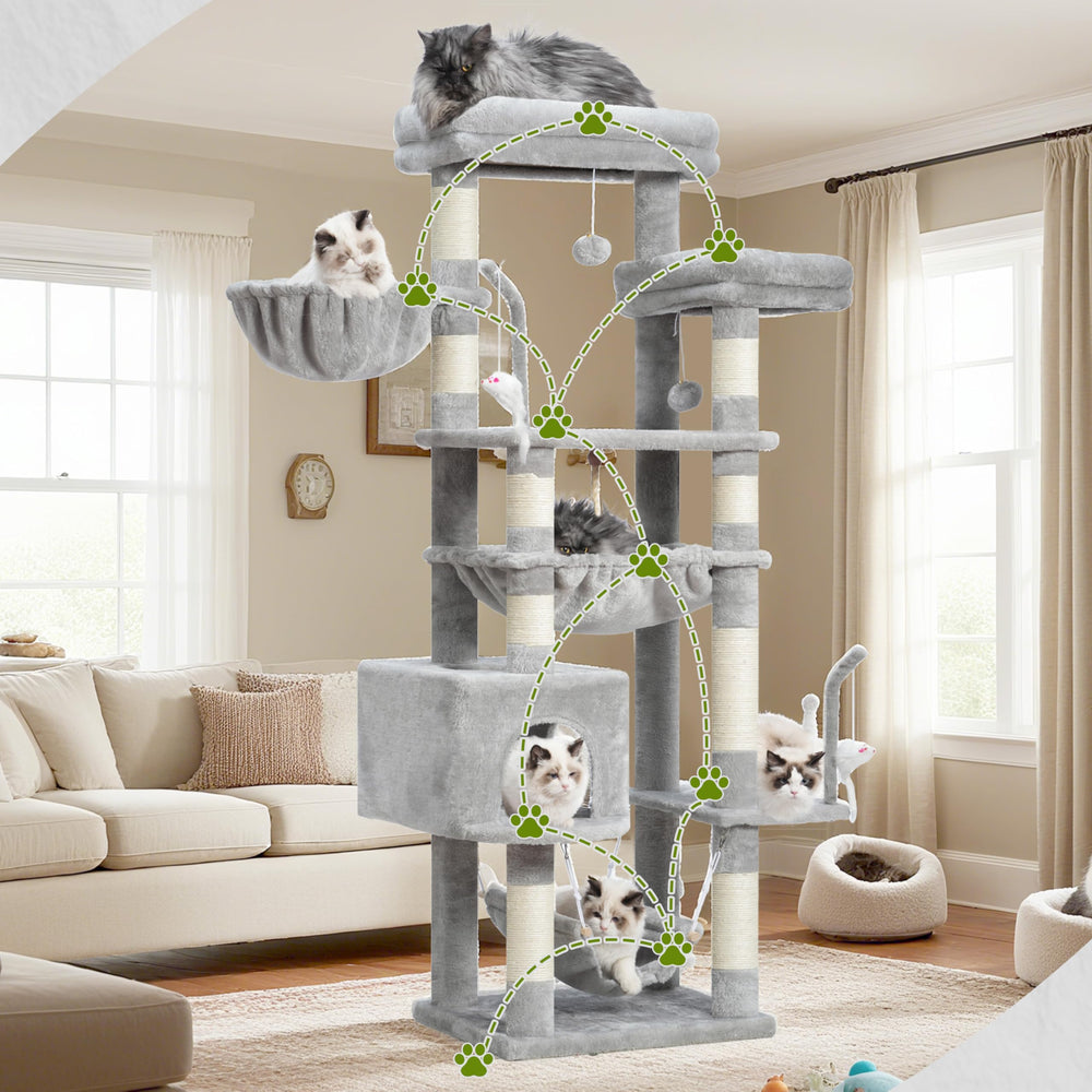 Gitelsnour cat-tree hammock swing invites lounging and gentle swaying.