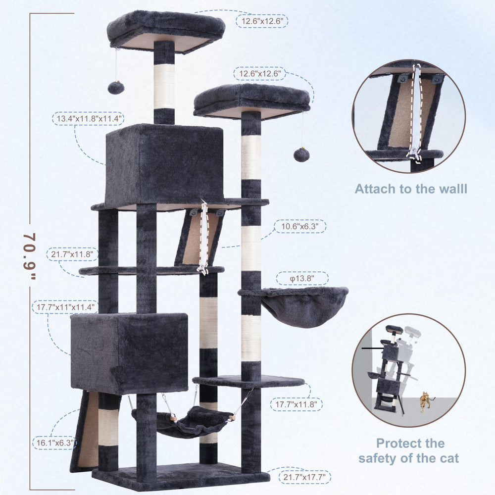 Gitelsnour cat tree hammock provides relaxing lounging space