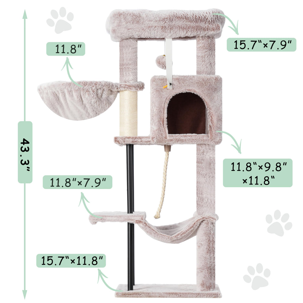 Gitelsnour cat tree hammock encourages relaxing and playful swaying.