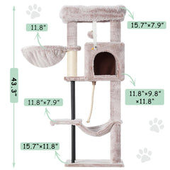 Gitelsnour cat tree hammock encourages relaxing and playful swaying.