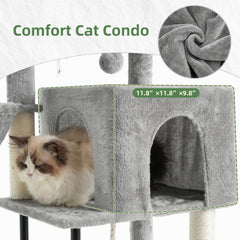 Gitelsnour cat tree hammock offers a cozy resting spot for relaxed lounging.