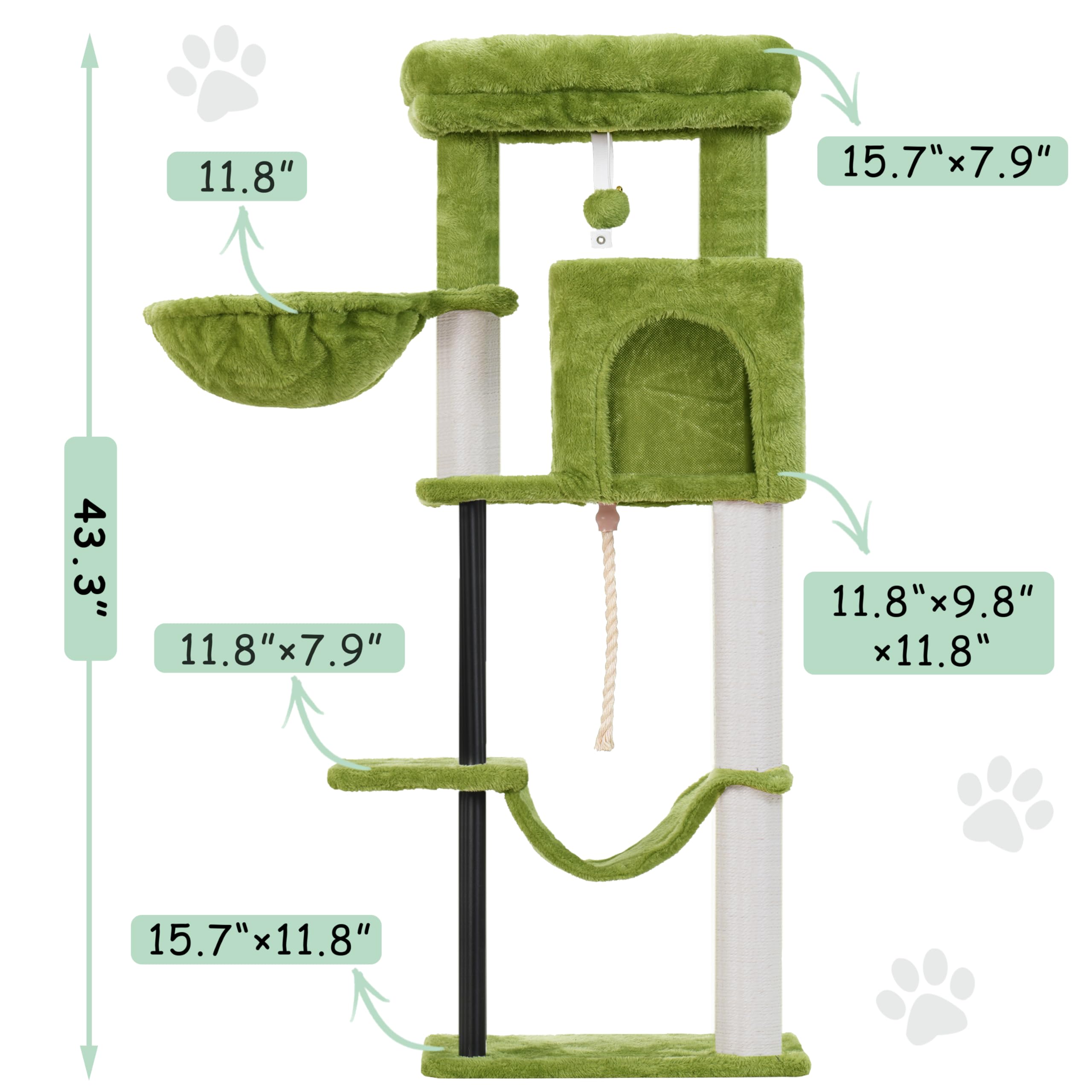 Gitelsnour cat tree hammock invites relaxed lounging and play.