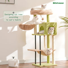 Gitelsnour cat tree hammock offers a relaxing perch and play for kittens.