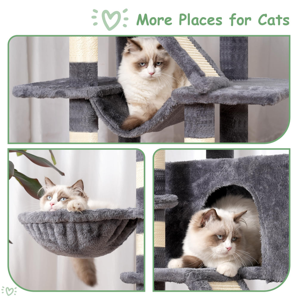 Gitelsnour cat tree hammock provides suspended comfort during relaxation.