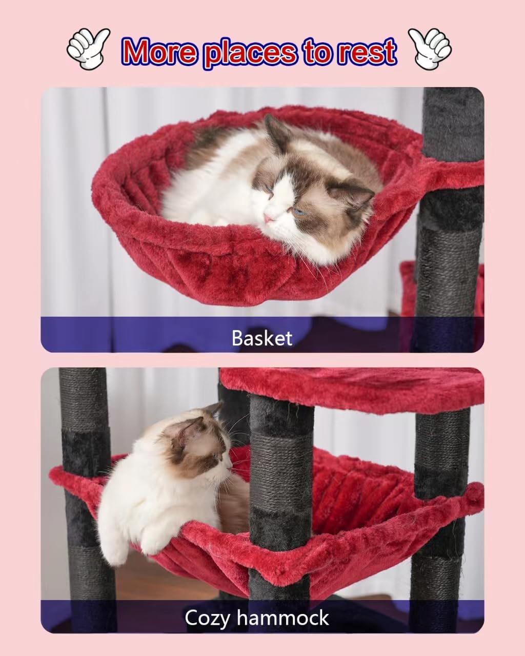 Gitelsnour cat tree hammock supports comfortable lounging and quiet naps.