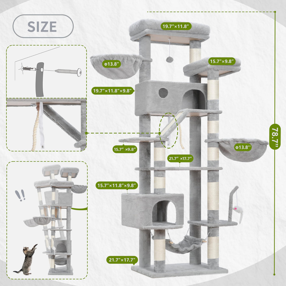 Gitelsnour cat tree hanging fur ball stimulates play and hunting behavior.