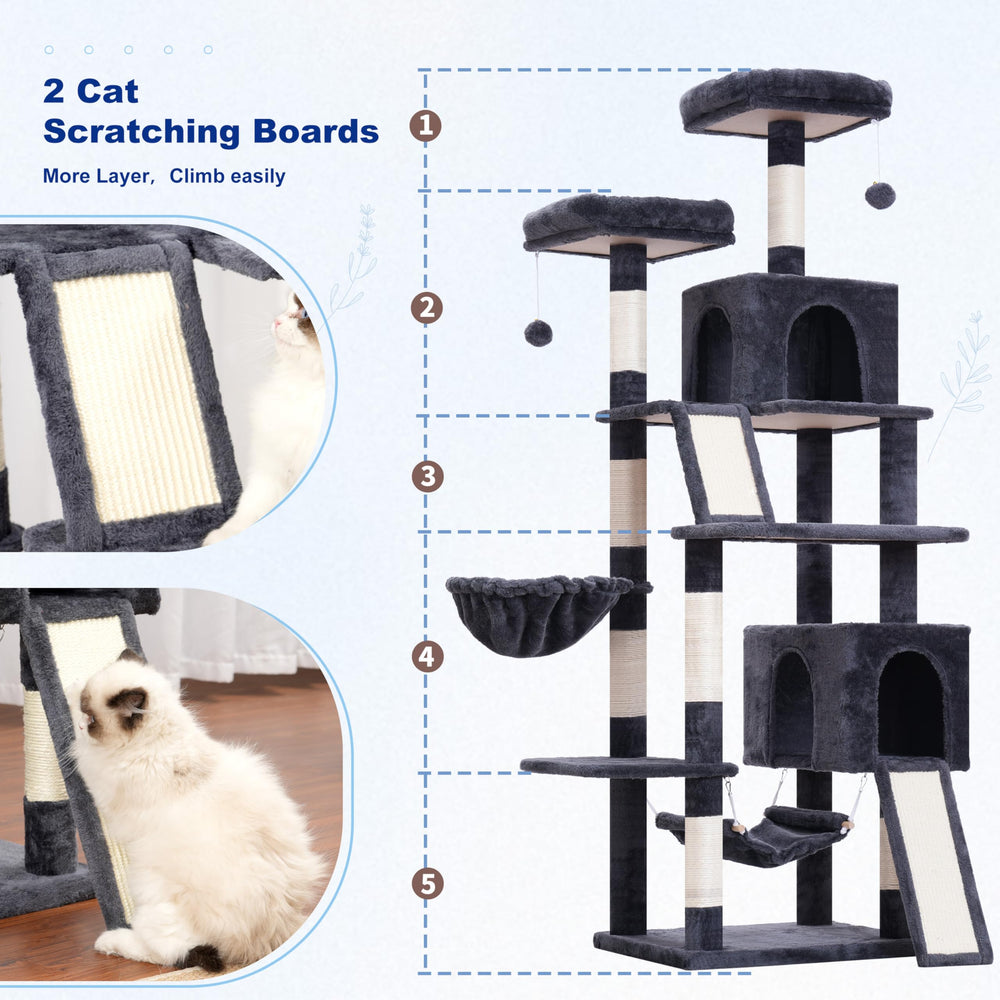 Gitelsnour cat tree large base stability supports safe climbs and jumps