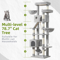 Gitelsnour cat tree large condo offering cozy retreat and rest.
