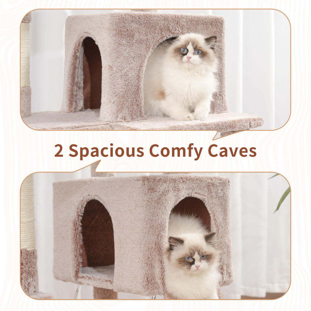 Gitelsnour cat tree plush caves offer cozy hiding spots