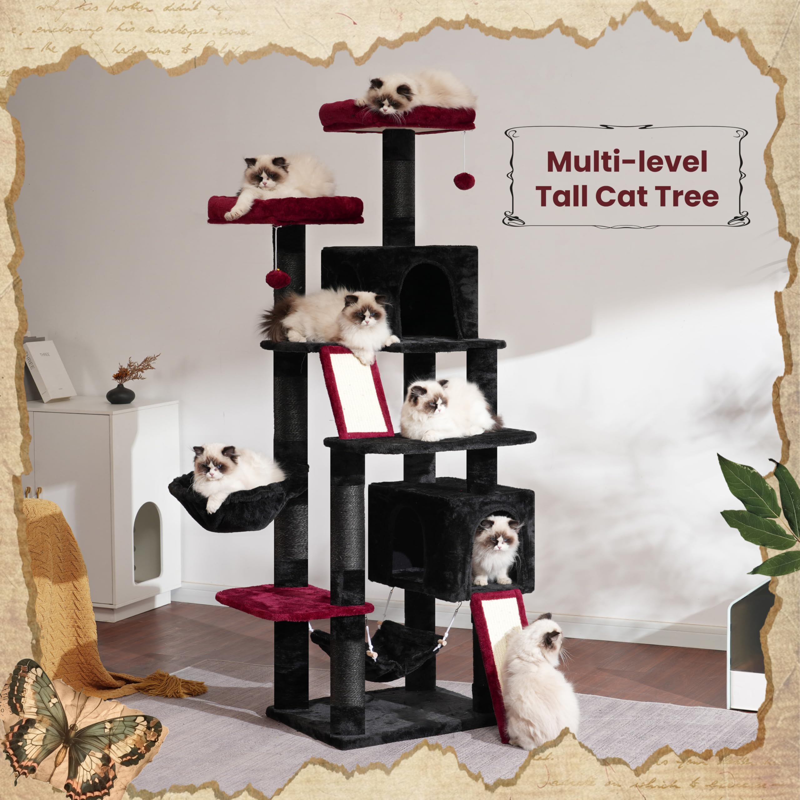Gitelsnour cat tree scratching posts support claw maintenance and activity.