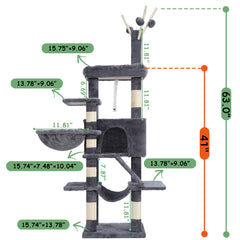 Gitelsnour cat tree scratching post allows claws sharpening and play.