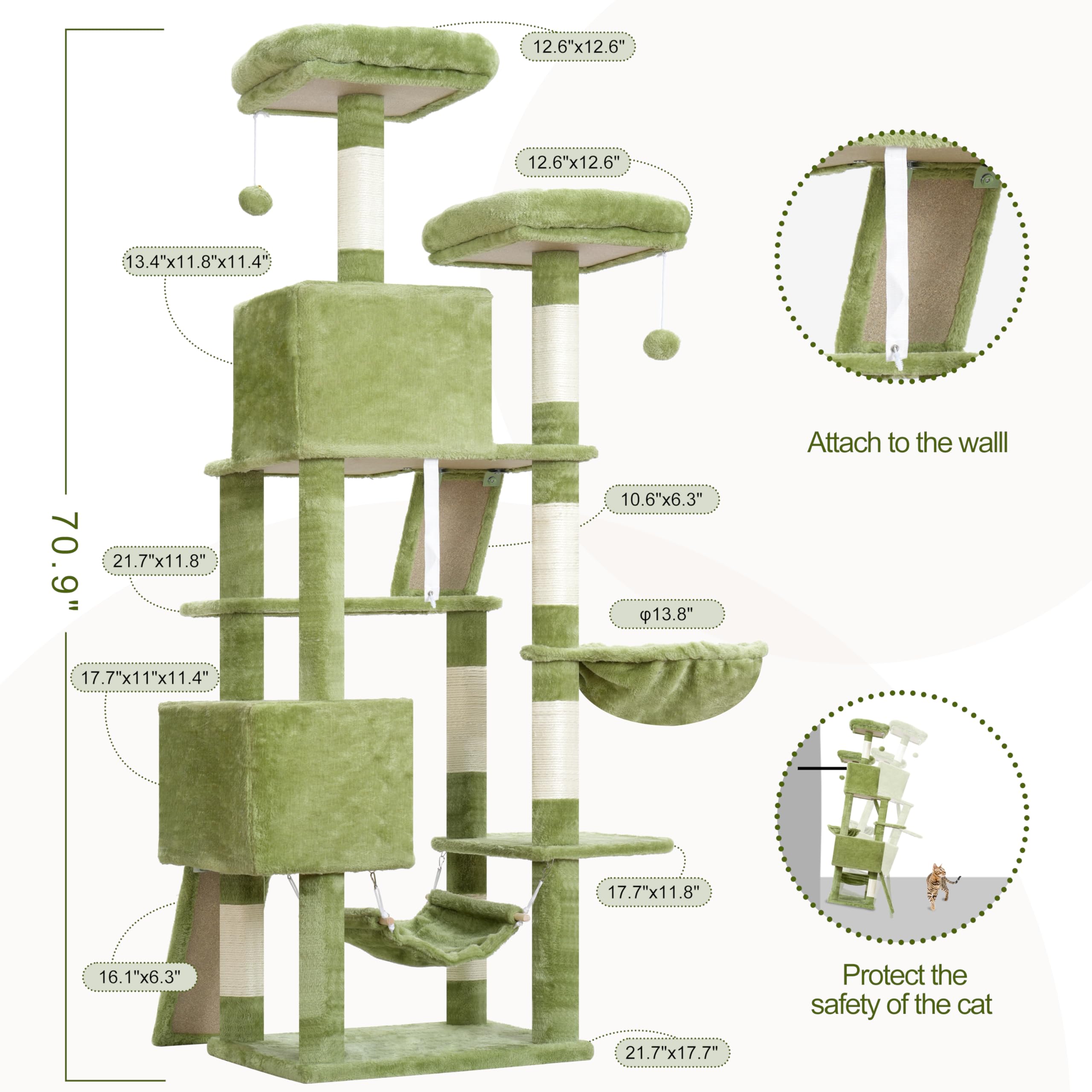 Gitelsnour cat tree scratching posts allow safe claw sharpening.