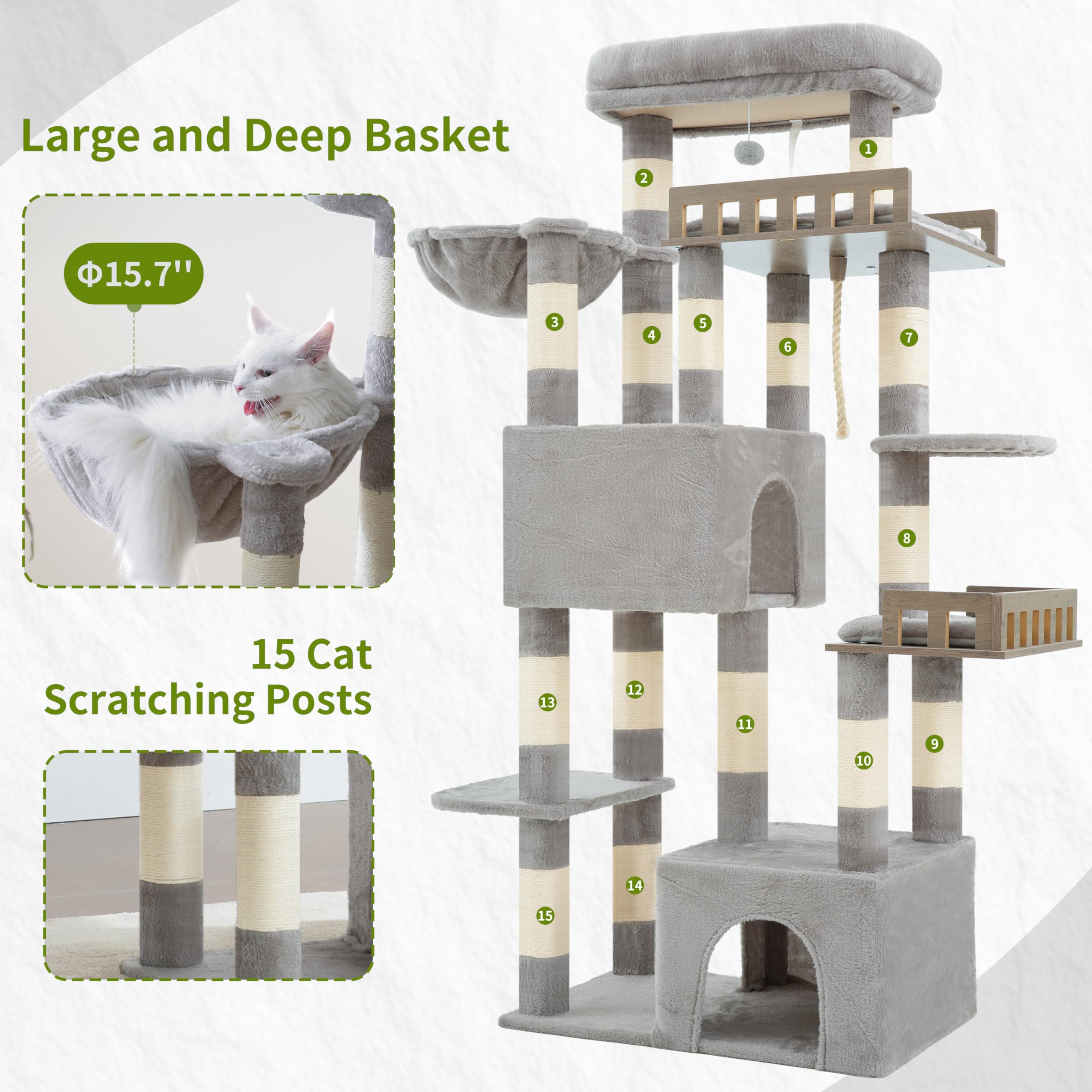 Gitelsnour cat tree scratching posts wrapped in durable sisal rope