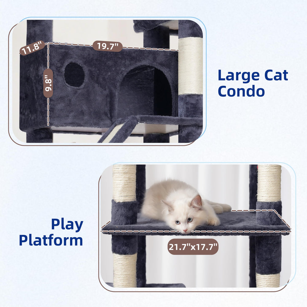 Gitelsnour cat tree sisal posts encourage scratching without furniture damage.