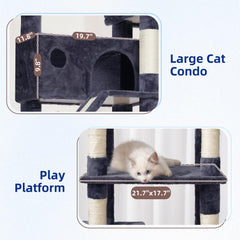 Gitelsnour cat tree sisal posts encourage scratching without furniture damage.