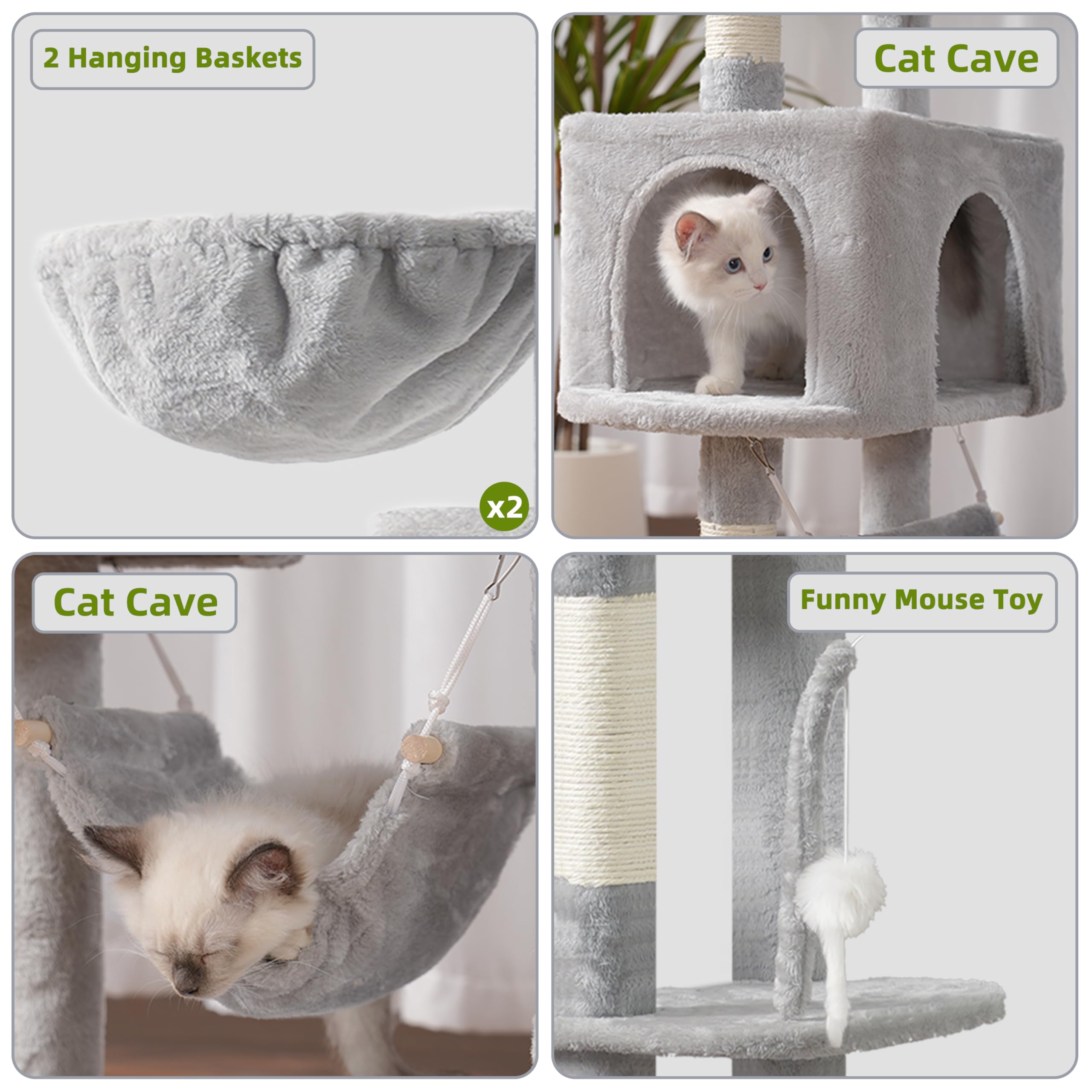 Gitelsnour cat tree sisal posts protect furniture with natural scratching.