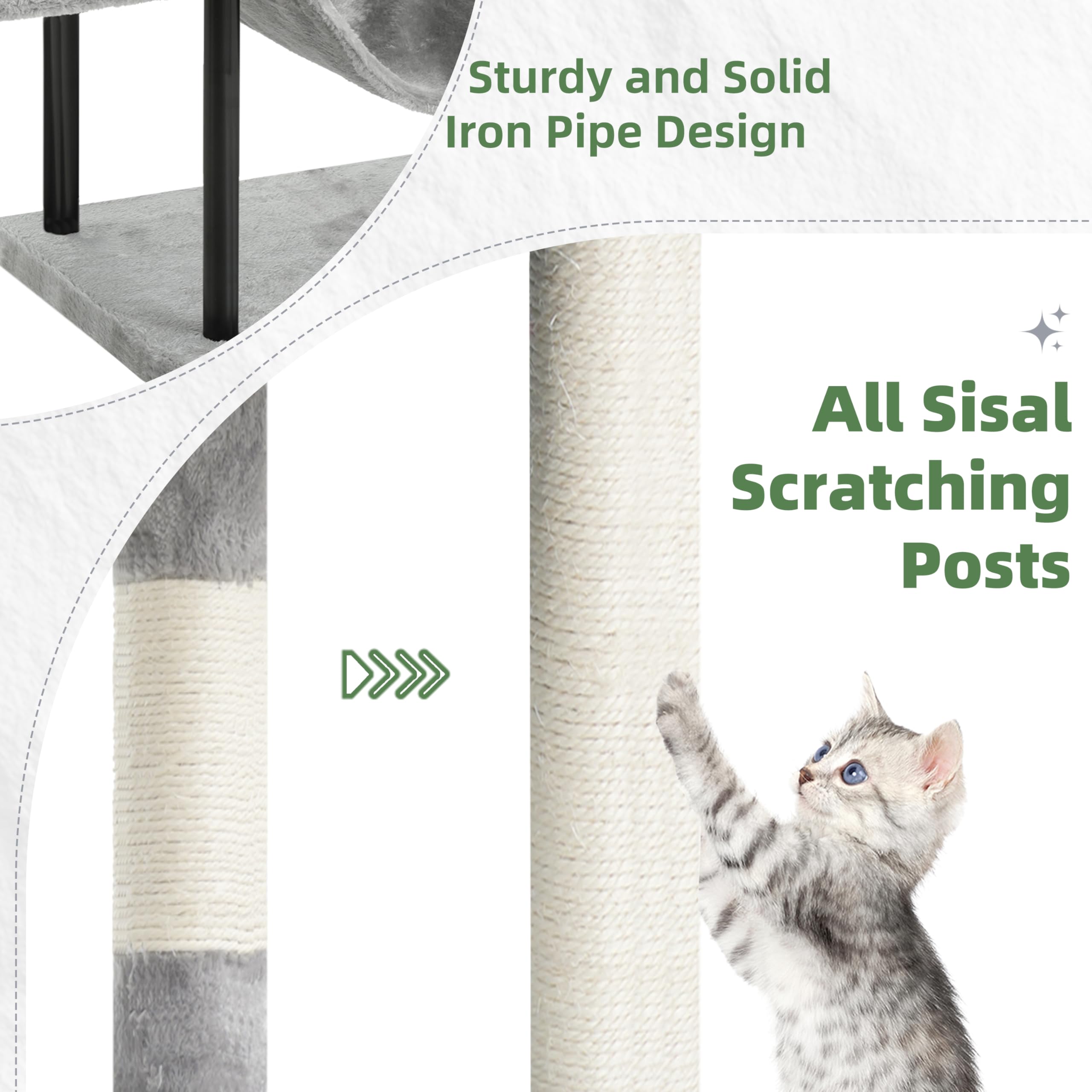 Gitelsnour cat tree sisal rope stimulates scratching and natural behavior.