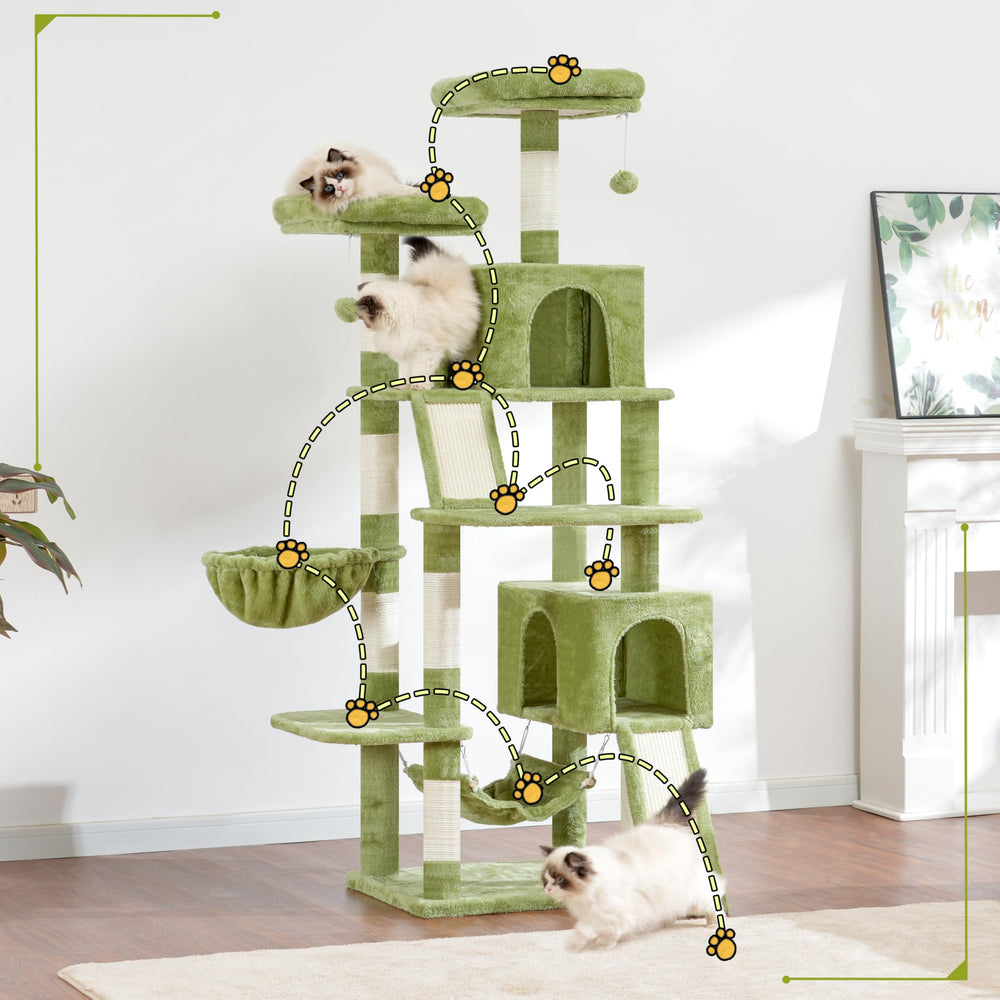 Gitelsnour cat tree features two independent sisal scratching boards for natural claw care.