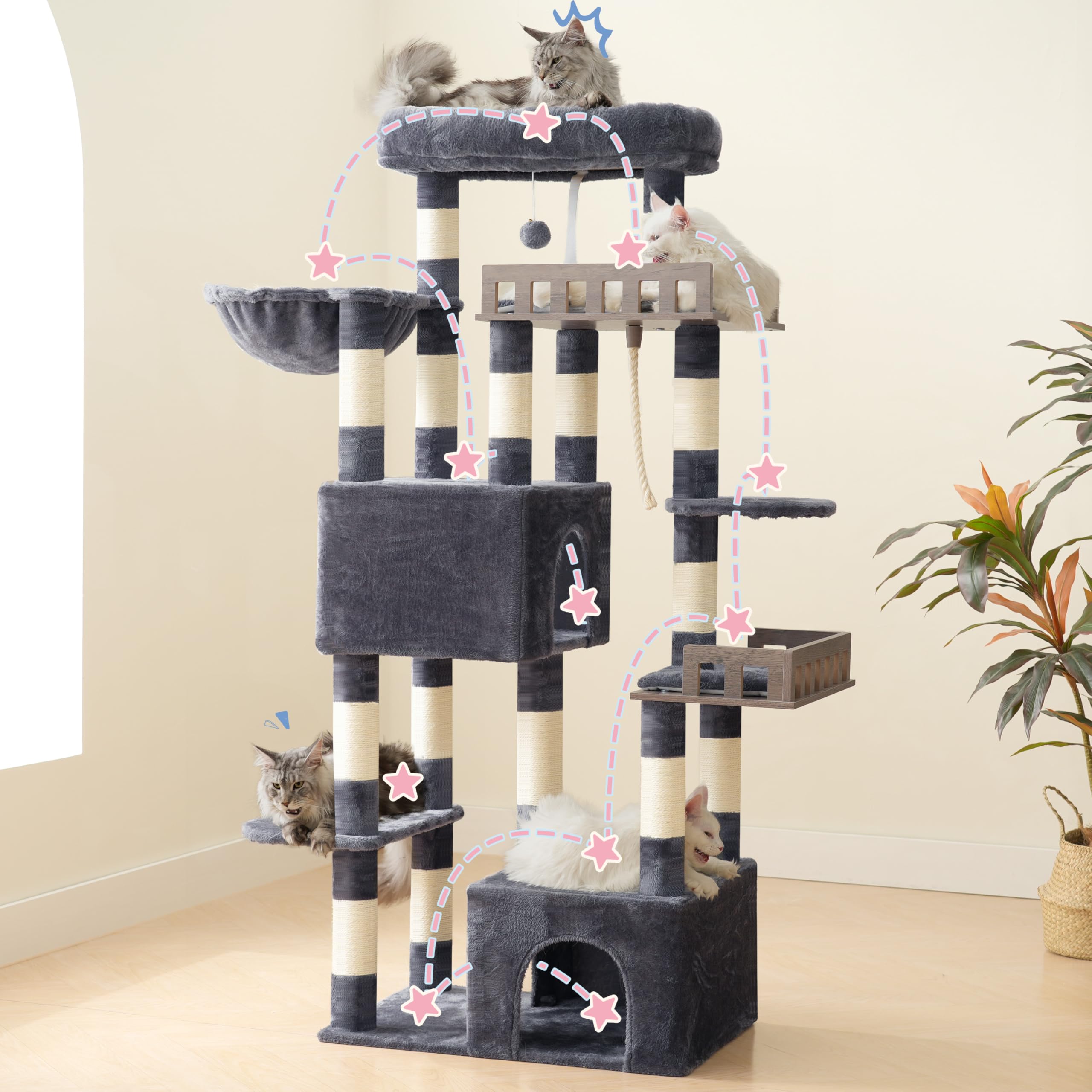 Gitelsnour cat tree cushions provide non-slip comfort