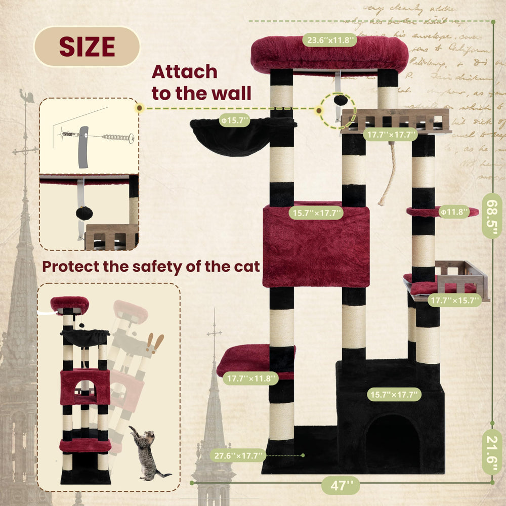 Gitelsnour gothic black cat tree adds stylish focal point and enrichment
