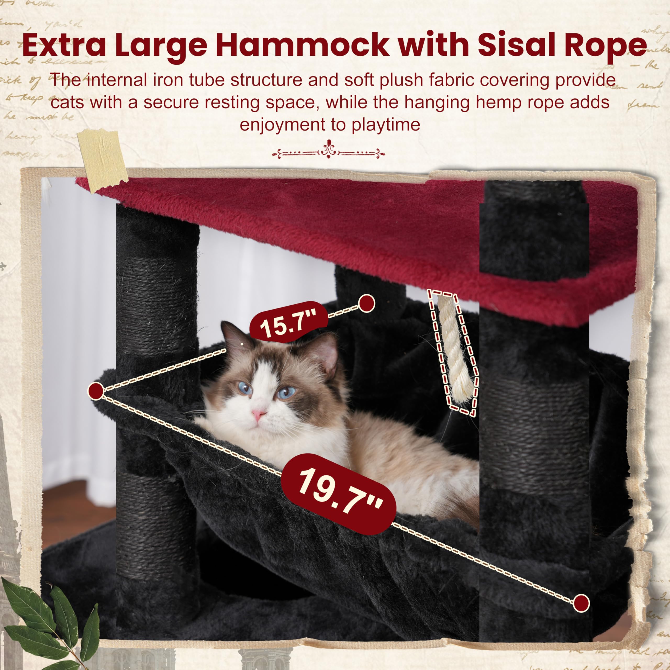 Gitelsnour Gothic Cat Tree baskets and hammocks cradle kittens in cozy comfort.