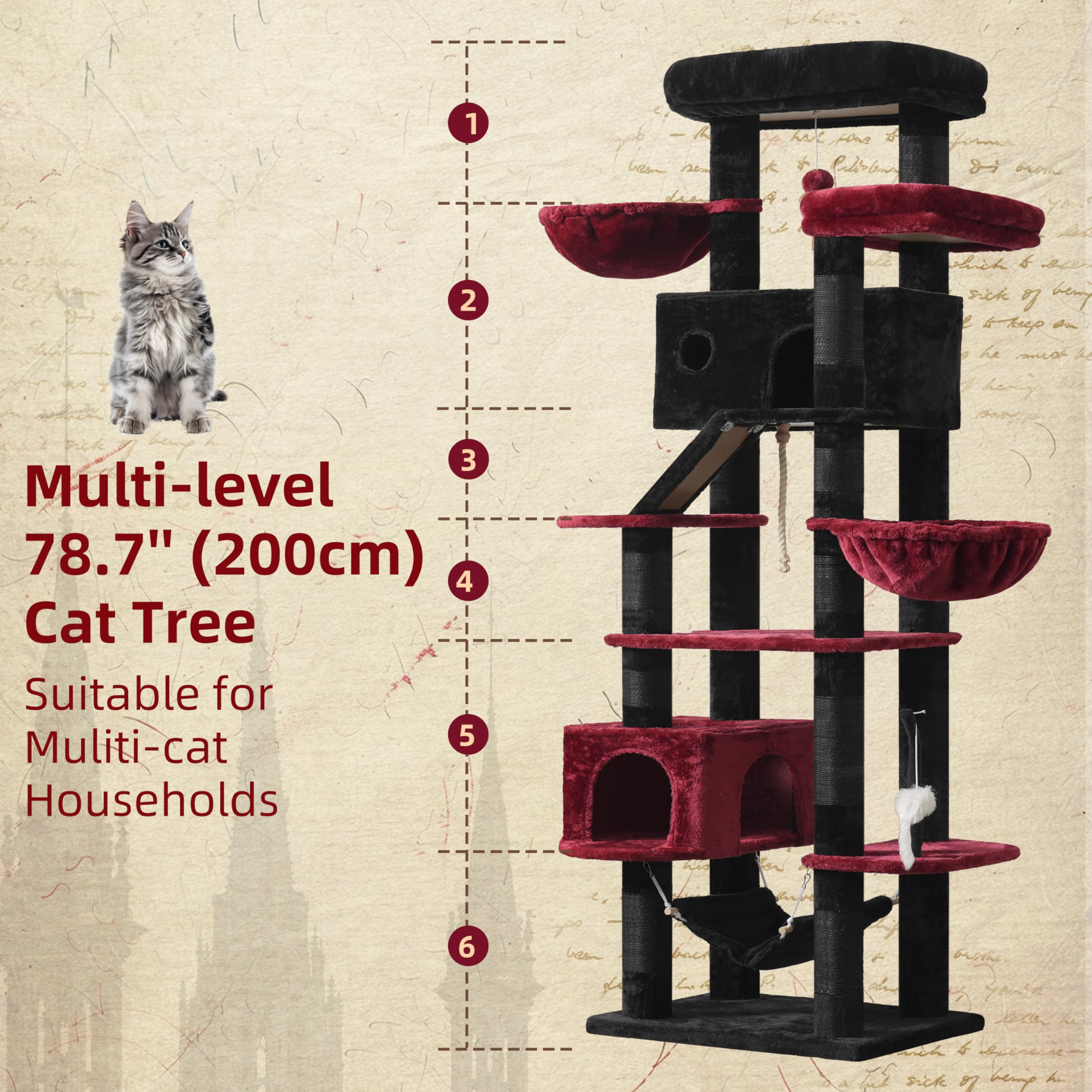Gitelsnour Gothic Cat Tree condo offers private retreat for multi-cat households