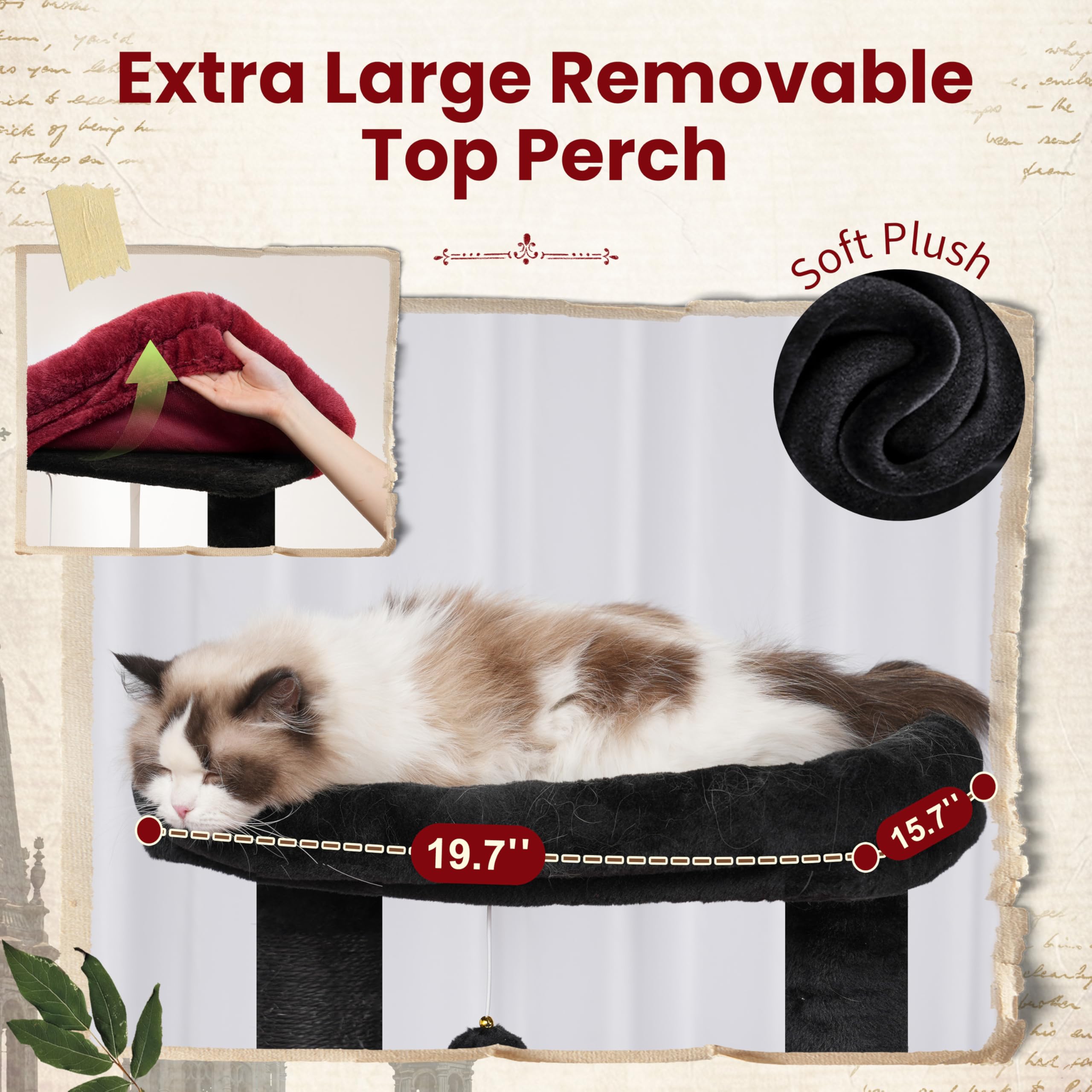 Gitelsnour Gothic Cat Tree condo creates a private retreat for pets.