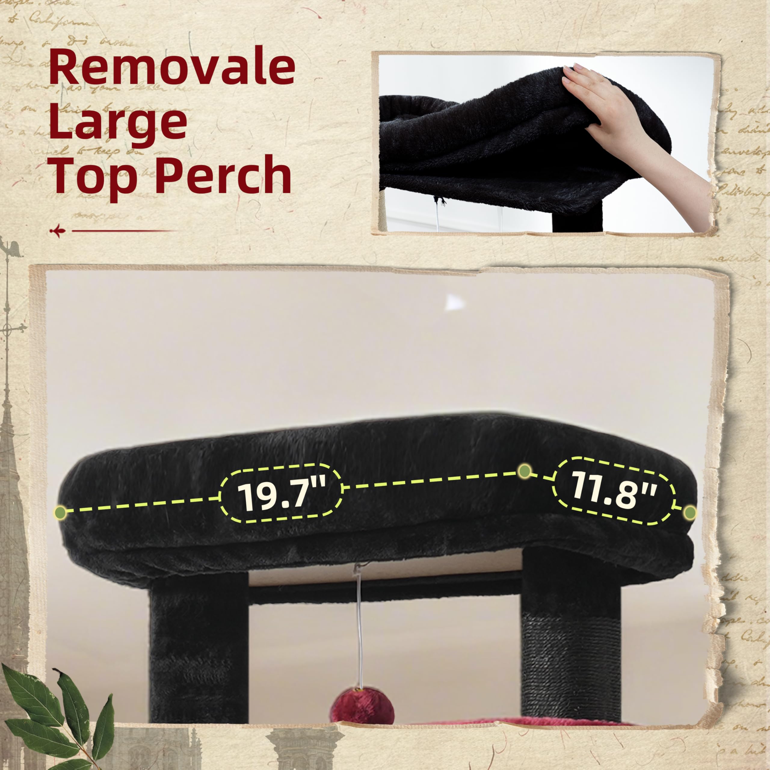 Gitelsnour Gothic Cat Tree hammock delivers comfy resting spot mid-climb