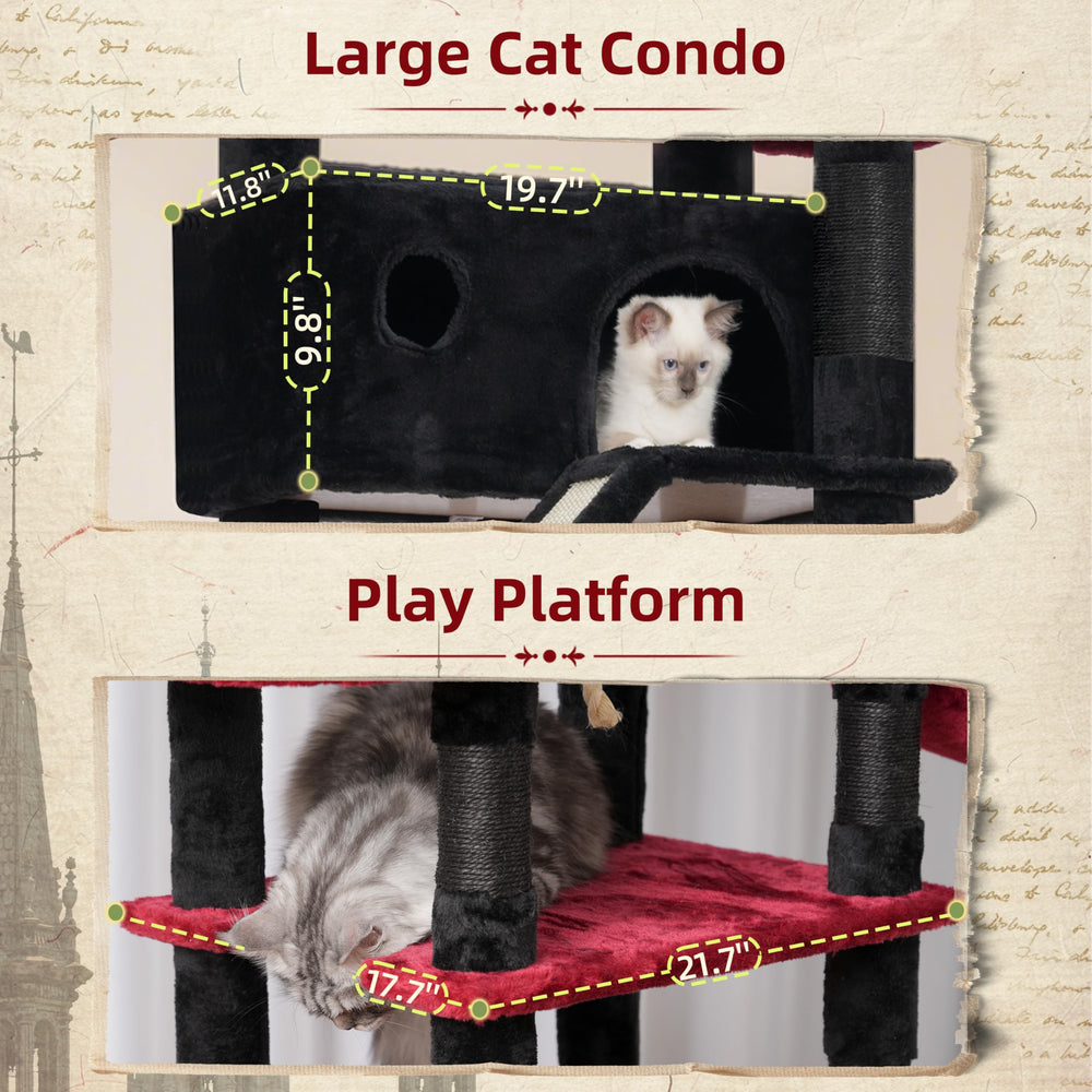 Gitelsnour Gothic Cat Tree sisal posts satisfy scratching instincts and protect furniture