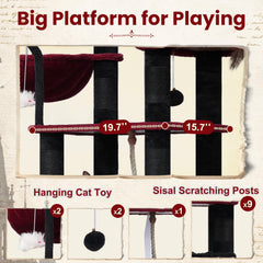 Gitelsnour Gothic Cat Tree sisal posts encourage scratching and enrichment.