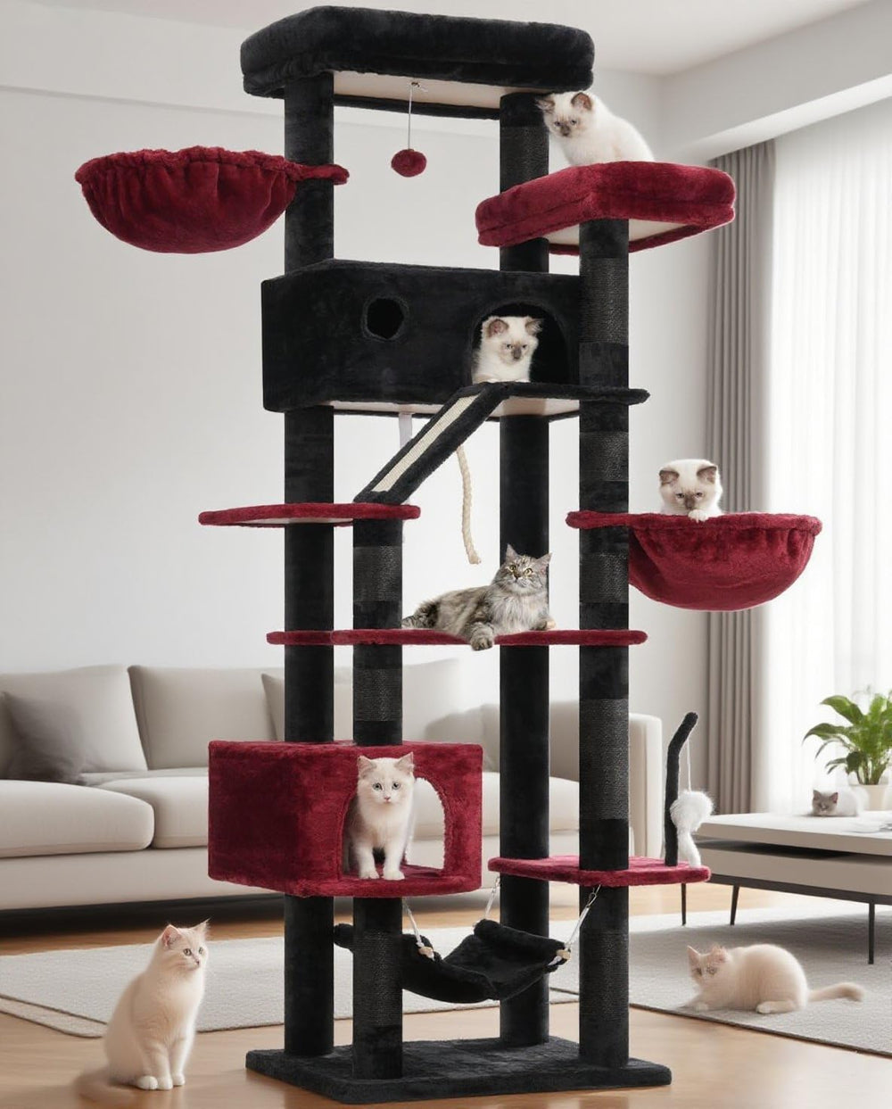 Gitelsnour Gothic Cat Tree top perch provides spacious lounging for large cats