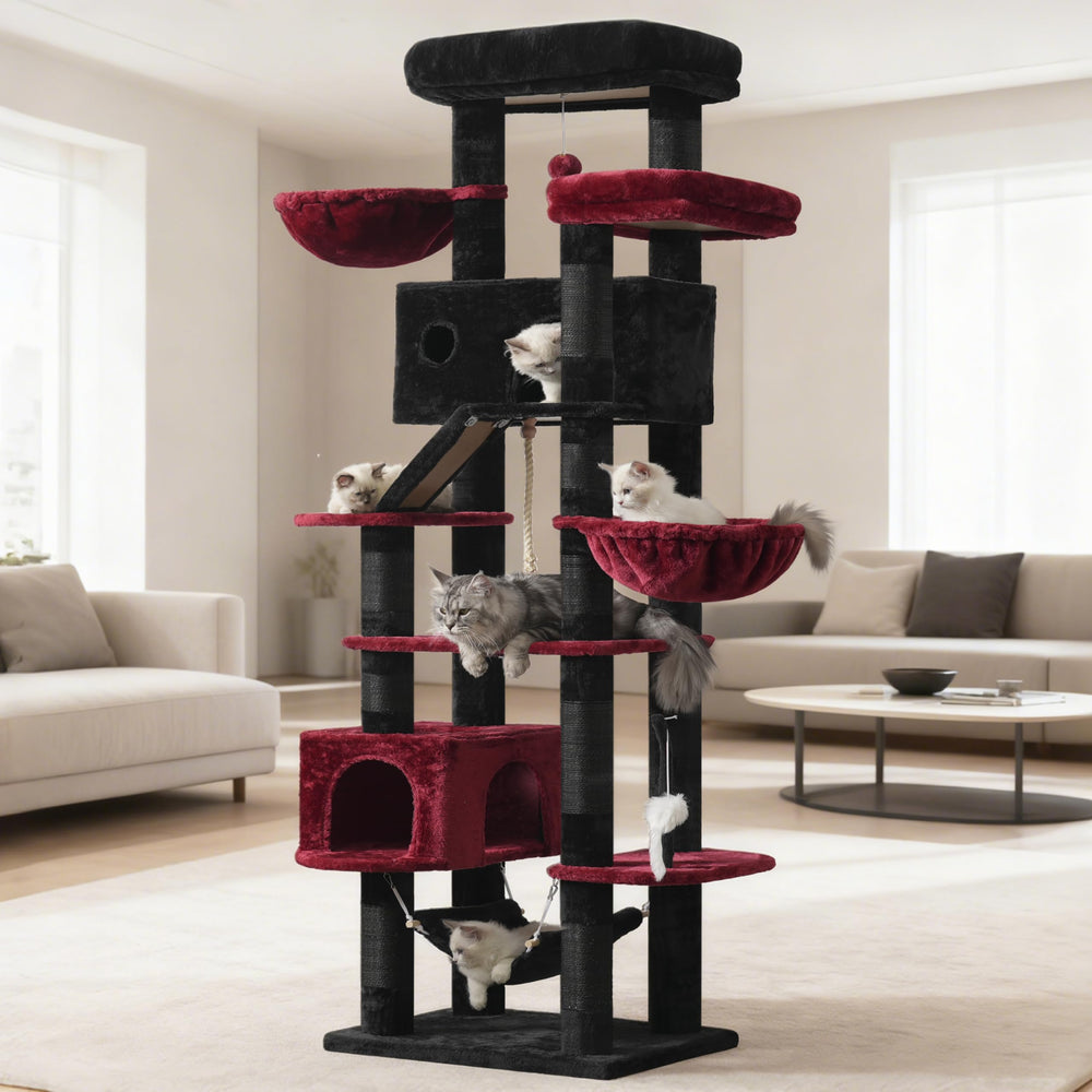 Gitelsnour Gothic Cat Tree two-platform design supports multi-cat exploration