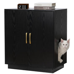 Gitelsnour Litter Box Enclosure front view highlights large entry for easy cat access.