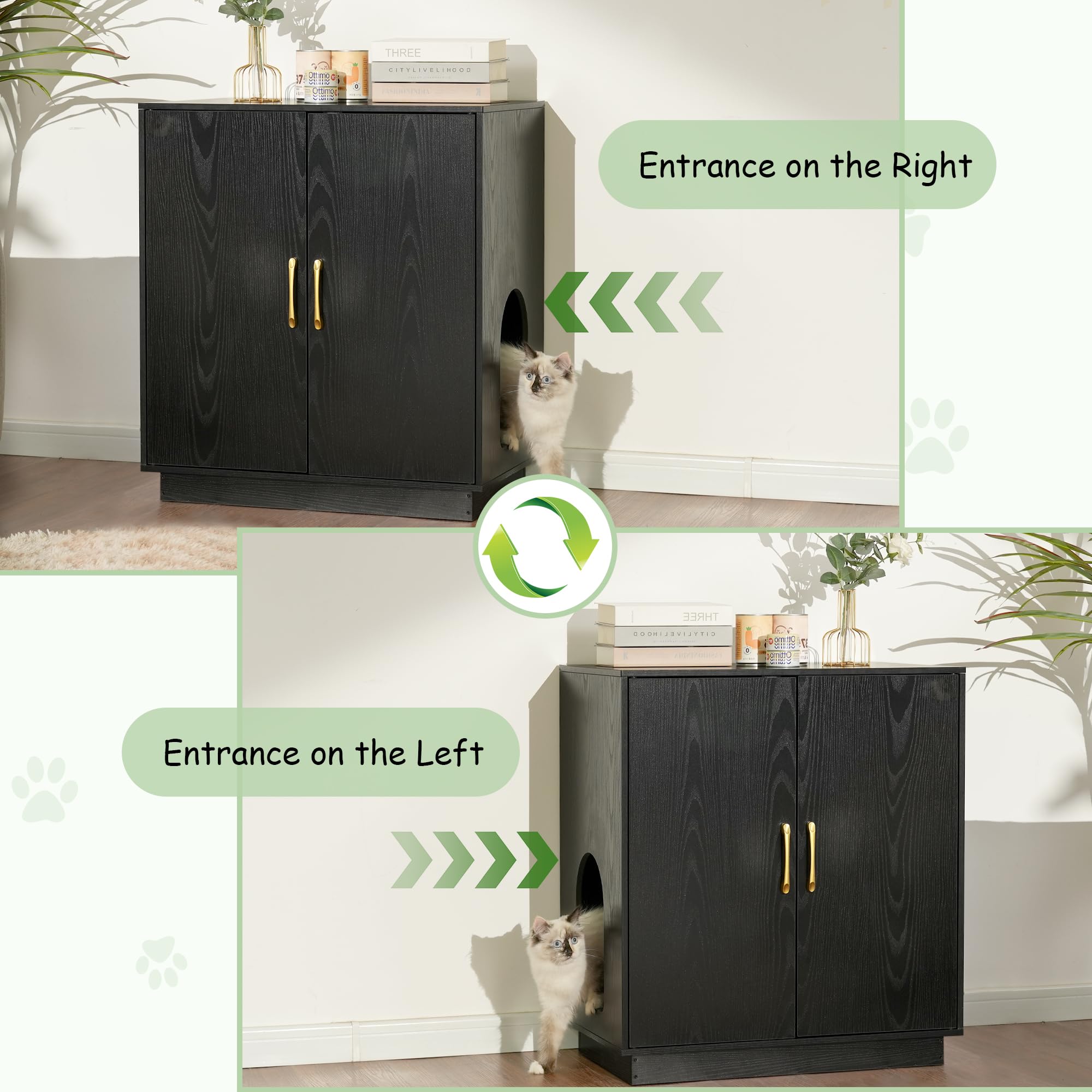 Gitelsnour Litter Box Enclosure side table top doubles as display or lamp base.