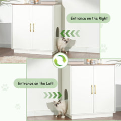 Gitelsnour Litter Box Enclosure adjustable-height shelf demonstrates customizable setup for various needs