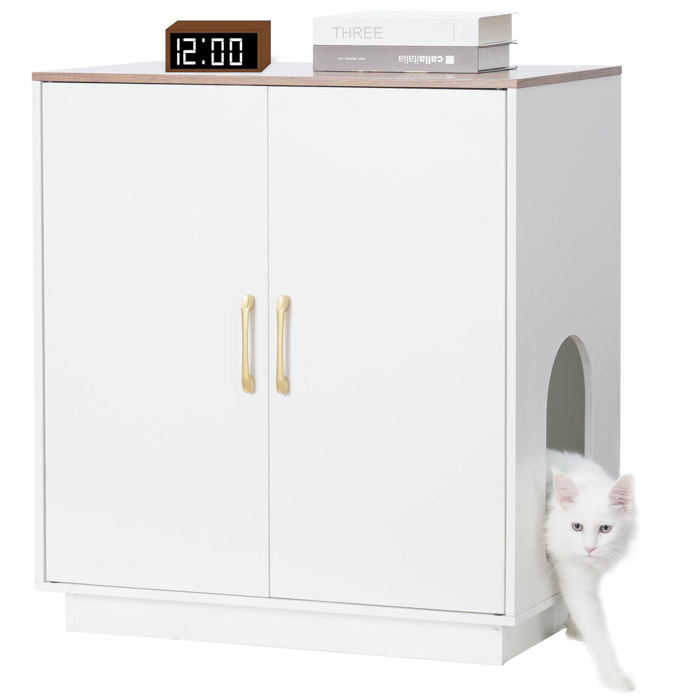 Gitelsnour Litter Box Enclosure front view showing spacious size and odor containment potential