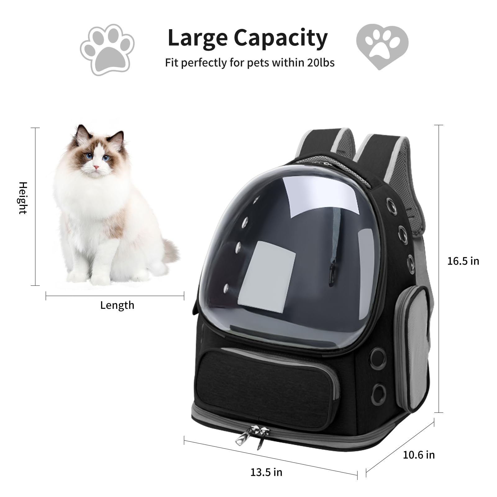 GixDix cat backpack carrier durable Oxford fabric resists scratches and cleans easily