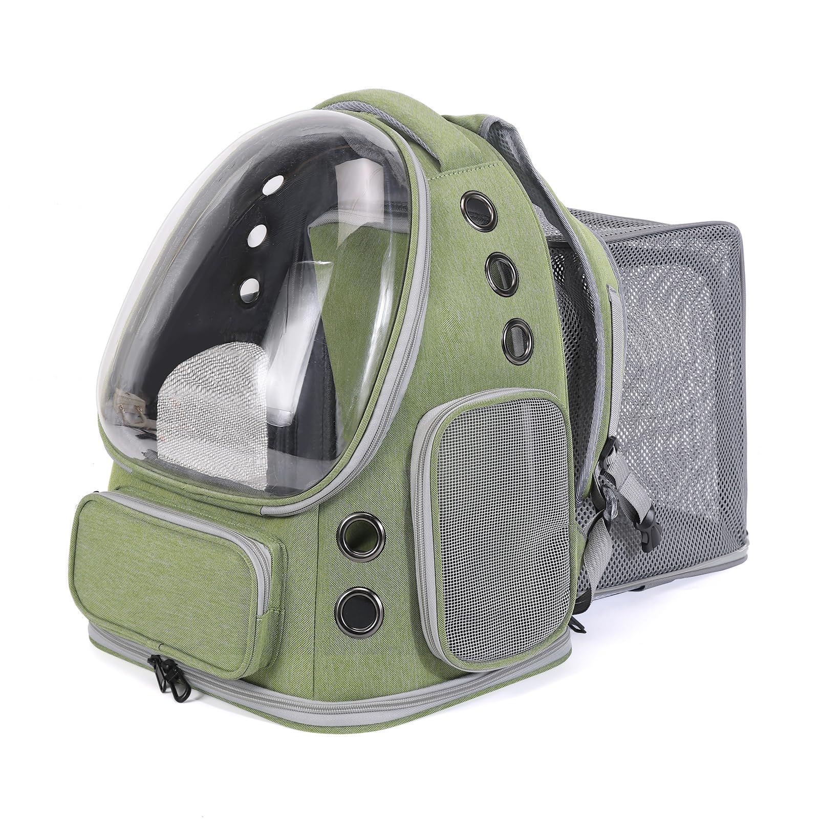 GixDix cat backpack expandable exterior offers extra space for comfortable travel with large cats.